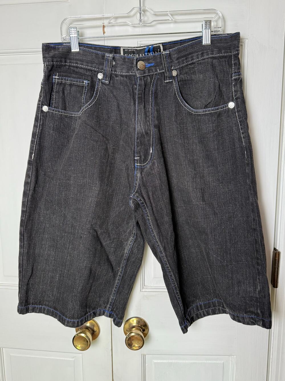 Evolution Black Denim Shorts W32